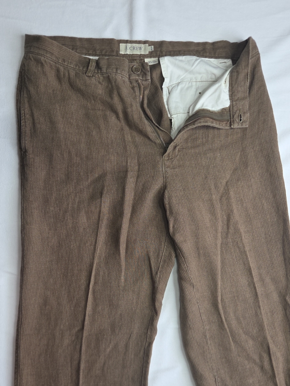J. Crew Men's Linen Pants in Light Brown